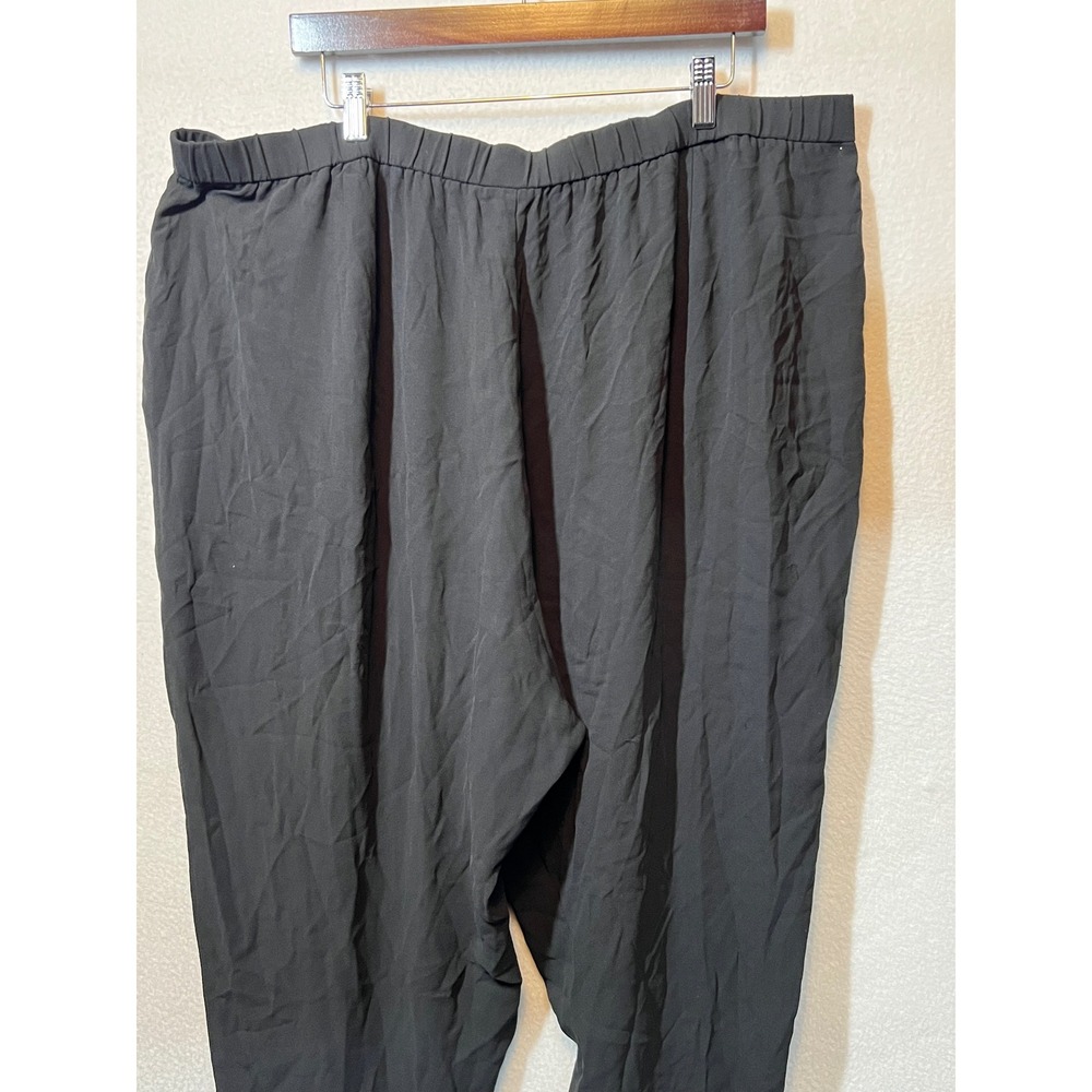 Eileen Fisher 3X Black Silk Pants Plus Size Elastic Waist Trousers‎ - Picture 12 of 14